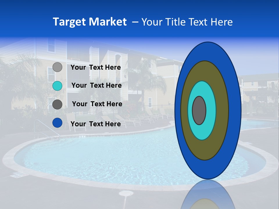 Swimming Pool And Apartment Houses PowerPoint Template