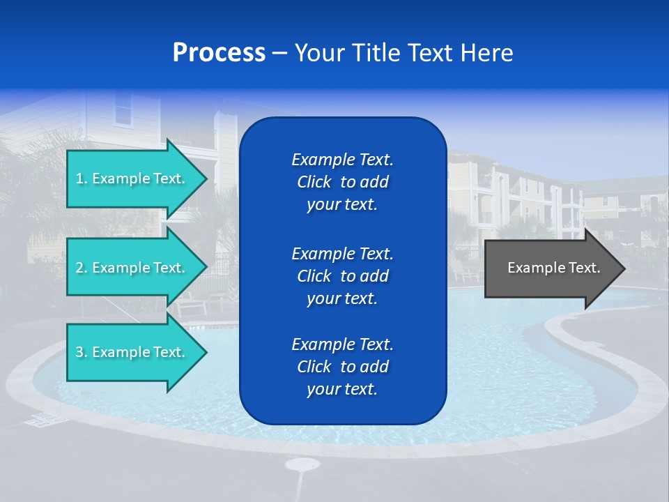 Swimming Pool And Apartment Houses PowerPoint Template