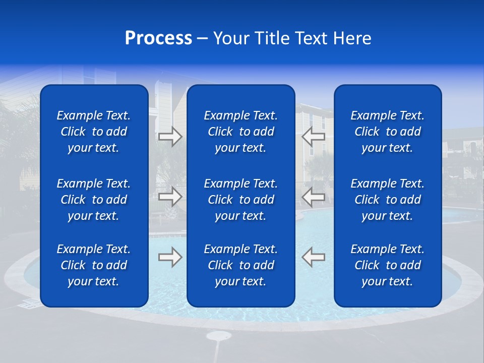 Swimming Pool And Apartment Houses PowerPoint Template