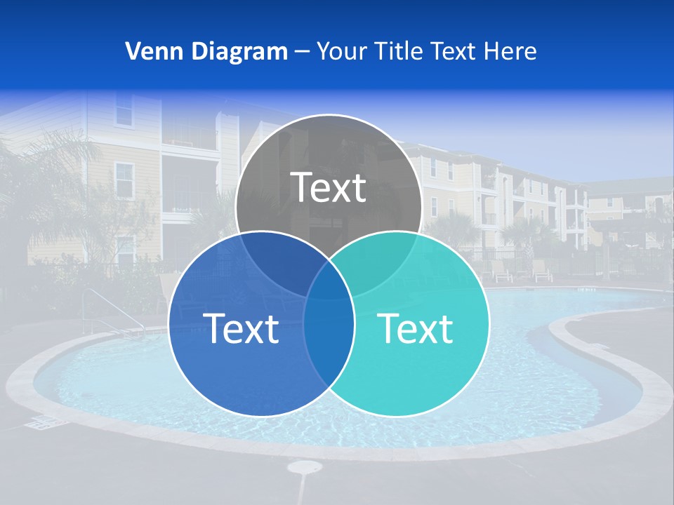 Swimming Pool And Apartment Houses PowerPoint Template