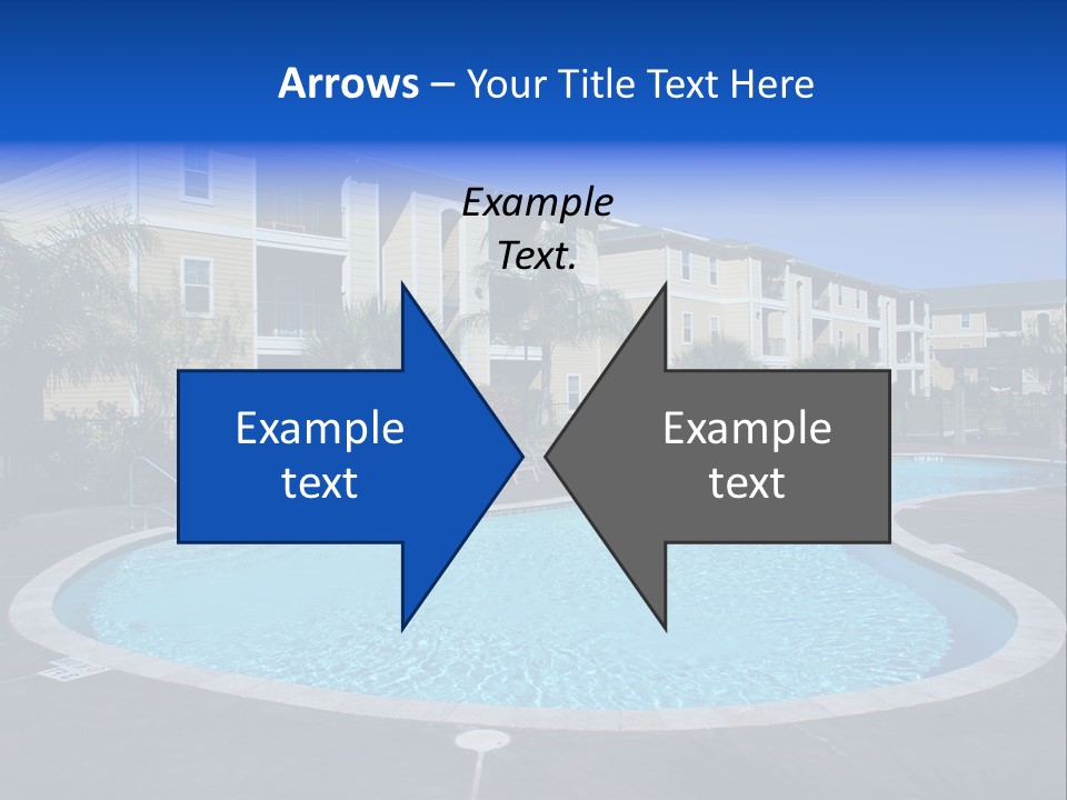 Swimming Pool And Apartment Houses PowerPoint Template