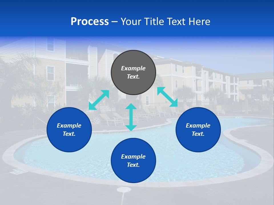 Swimming Pool And Apartment Houses PowerPoint Template