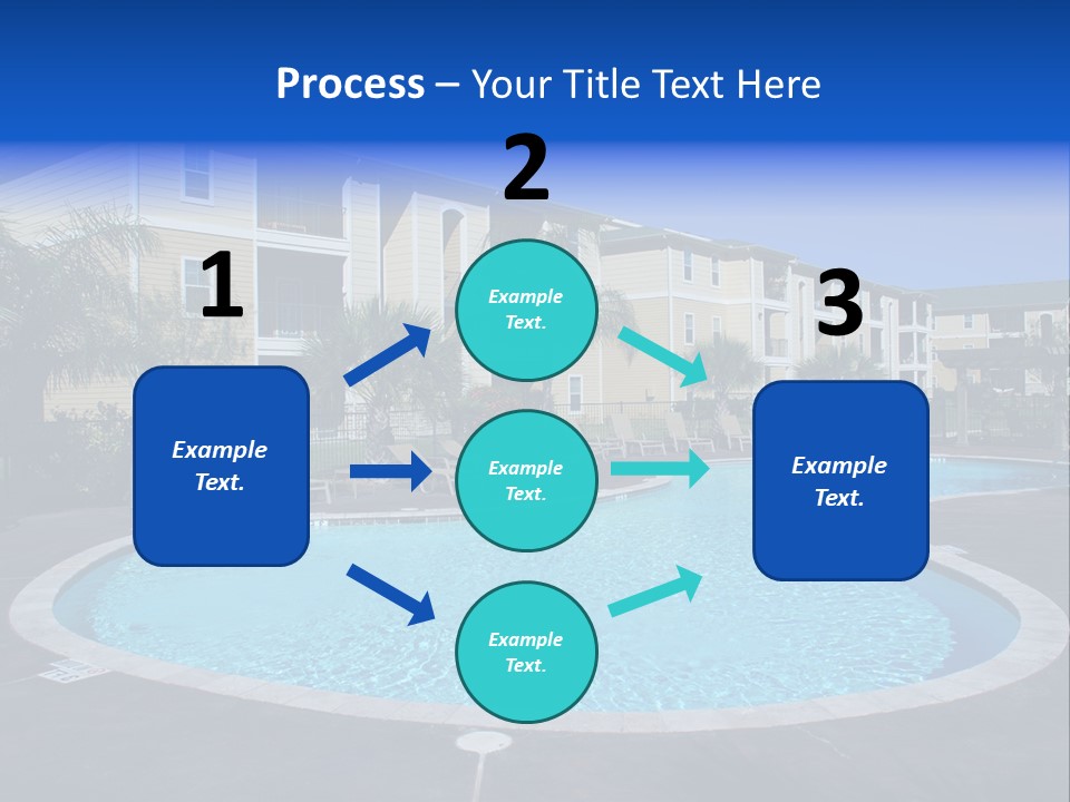 Swimming Pool And Apartment Houses PowerPoint Template