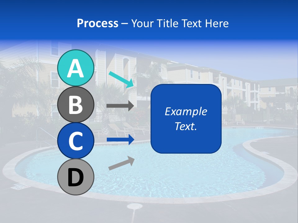 Swimming Pool And Apartment Houses PowerPoint Template