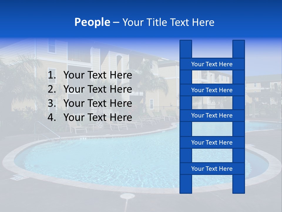 Swimming Pool And Apartment Houses PowerPoint Template
