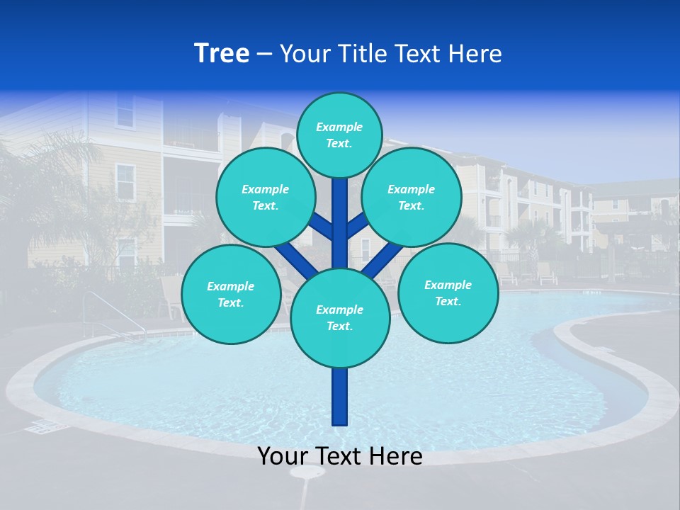 Swimming Pool And Apartment Houses PowerPoint Template