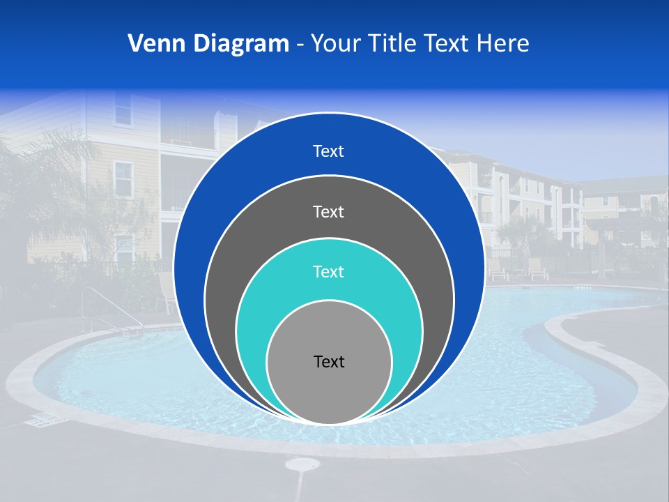 Swimming Pool And Apartment Houses PowerPoint Template