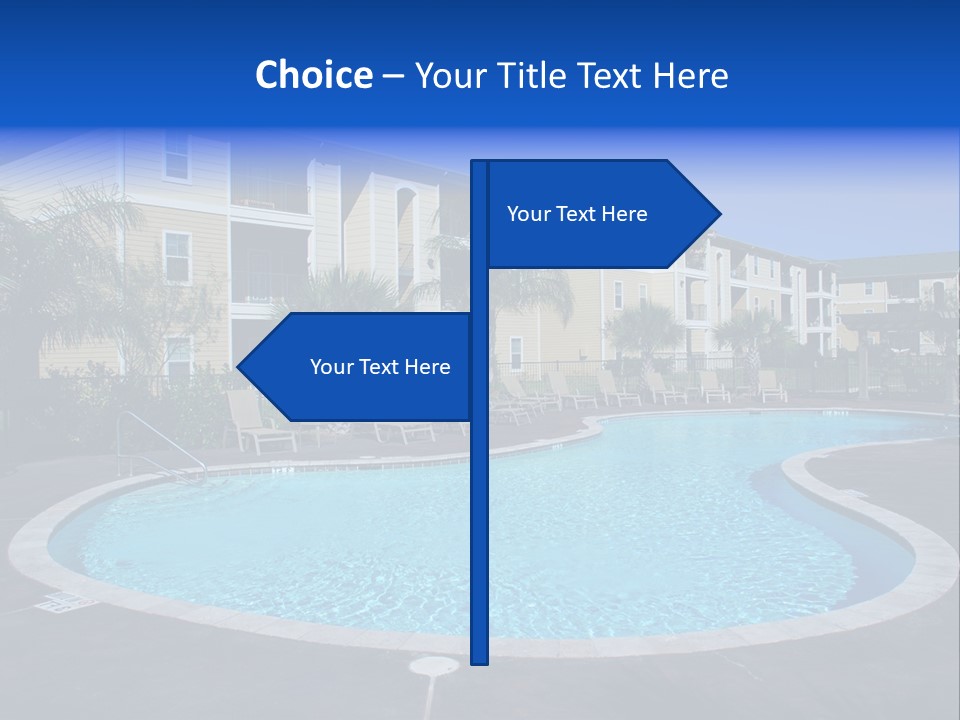 Swimming Pool And Apartment Houses PowerPoint Template