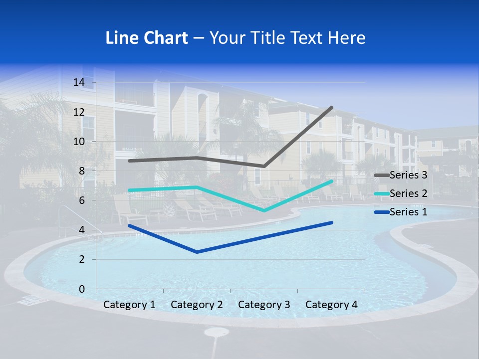 Swimming Pool And Apartment Houses PowerPoint Template