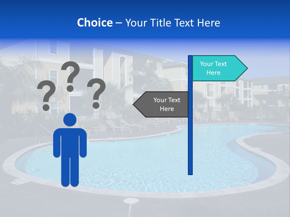 Swimming Pool And Apartment Houses PowerPoint Template