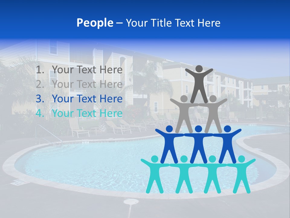 Swimming Pool And Apartment Houses PowerPoint Template