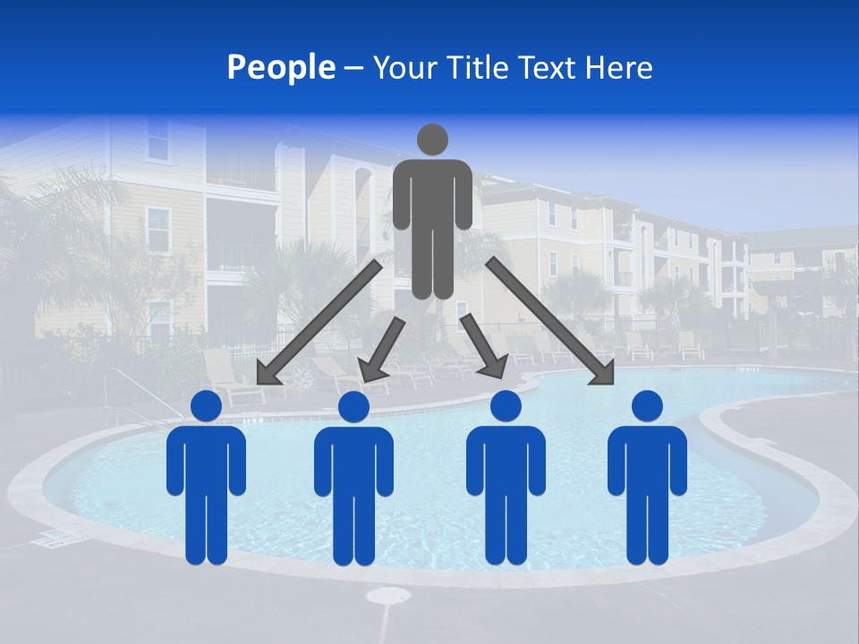 Swimming Pool And Apartment Houses PowerPoint Template