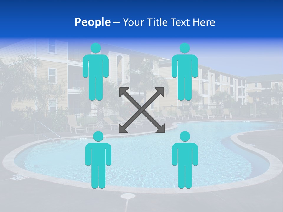 Swimming Pool And Apartment Houses PowerPoint Template
