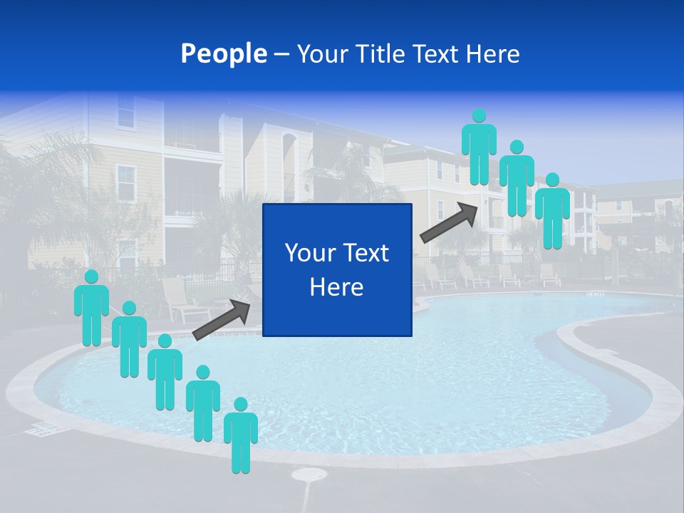 Swimming Pool And Apartment Houses PowerPoint Template