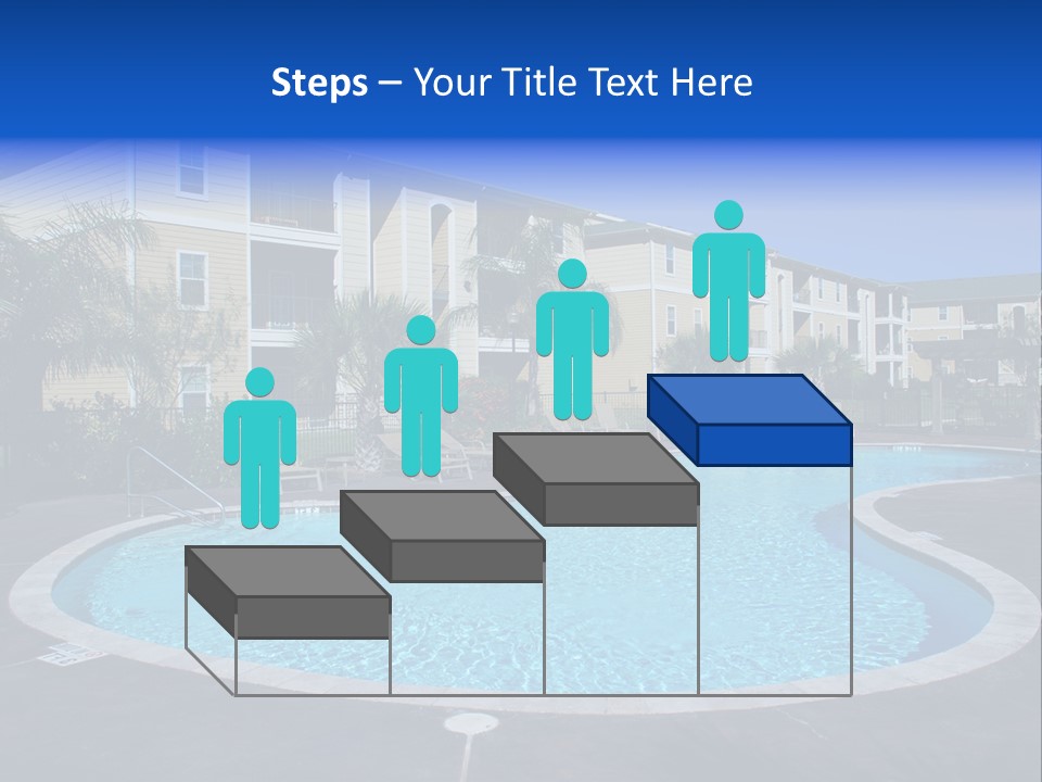 Swimming Pool And Apartment Houses PowerPoint Template