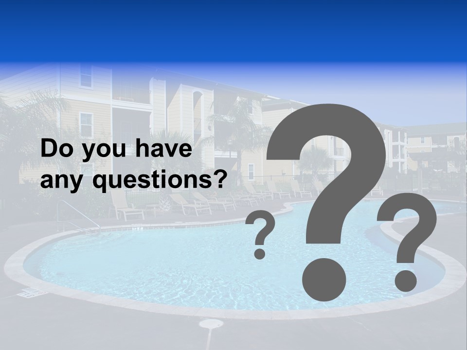 Swimming Pool And Apartment Houses PowerPoint Template