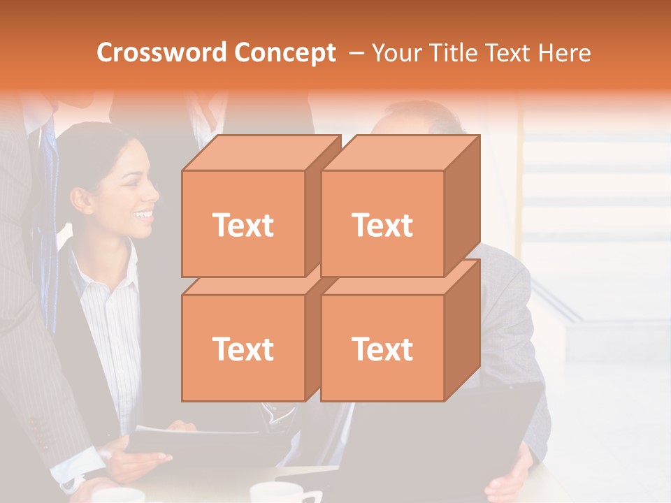 A Group Of Business People Standing Around A Laptop PowerPoint Template