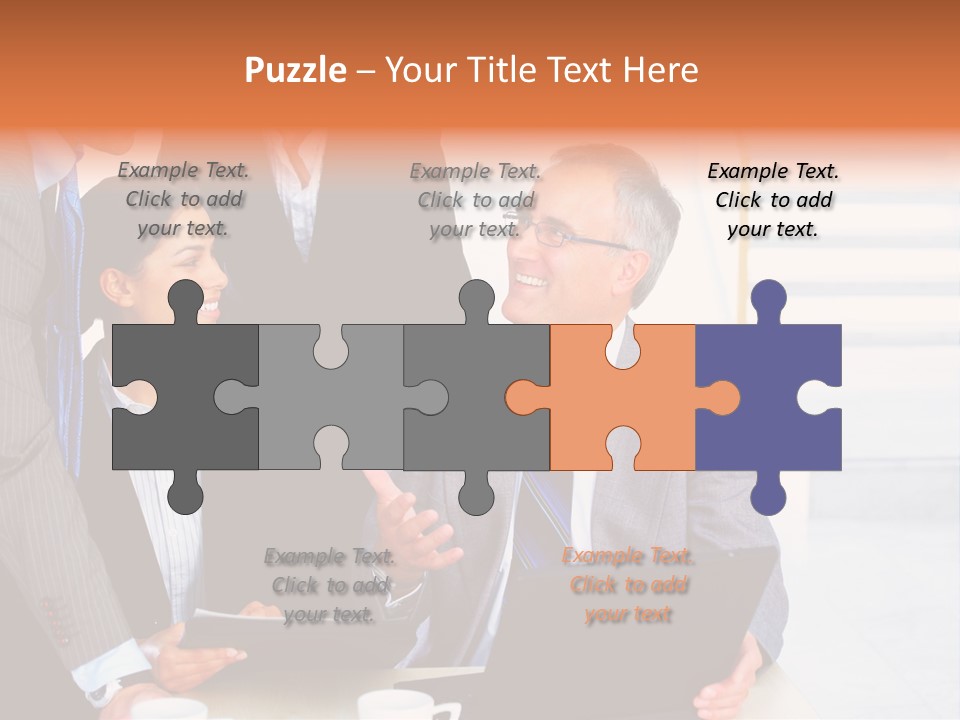 A Group Of Business People Standing Around A Laptop PowerPoint Template