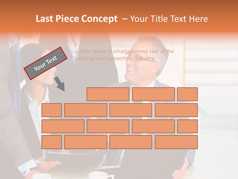 A Group Of Business People Standing Around A Laptop PowerPoint Template