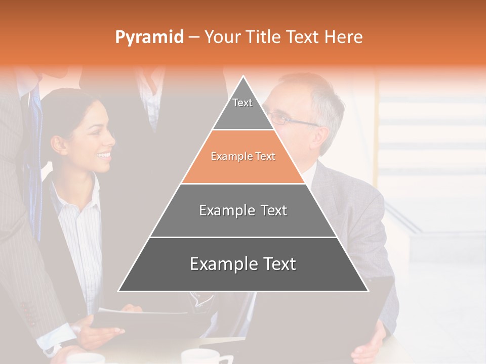 A Group Of Business People Standing Around A Laptop PowerPoint Template