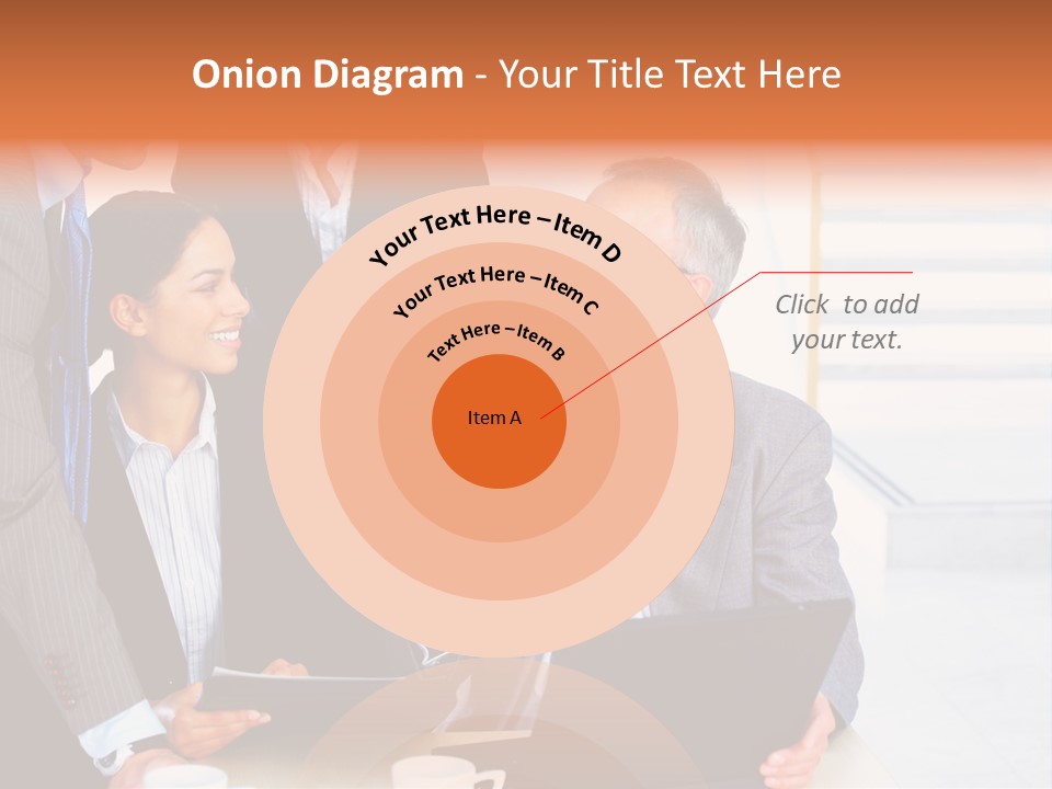 A Group Of Business People Standing Around A Laptop PowerPoint Template