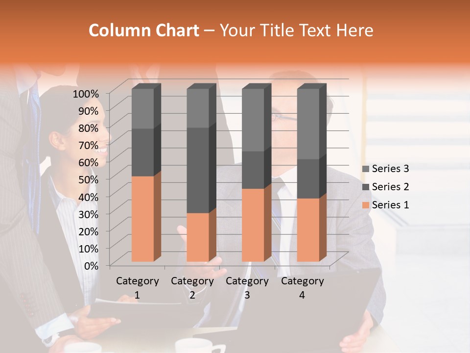 A Group Of Business People Standing Around A Laptop PowerPoint Template