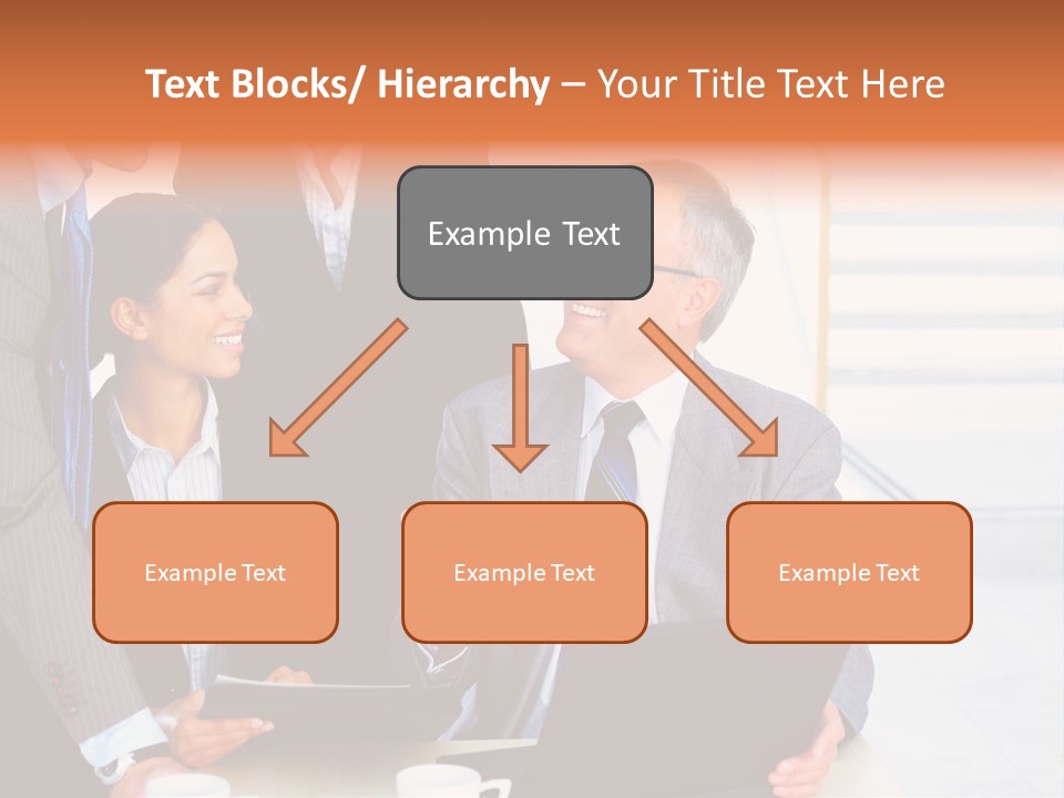 A Group Of Business People Standing Around A Laptop PowerPoint Template
