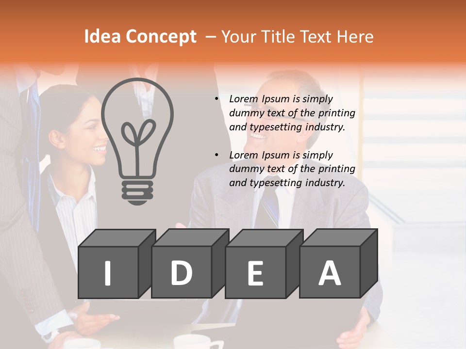 A Group Of Business People Standing Around A Laptop PowerPoint Template