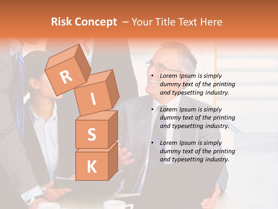 A Group Of Business People Standing Around A Laptop PowerPoint Template