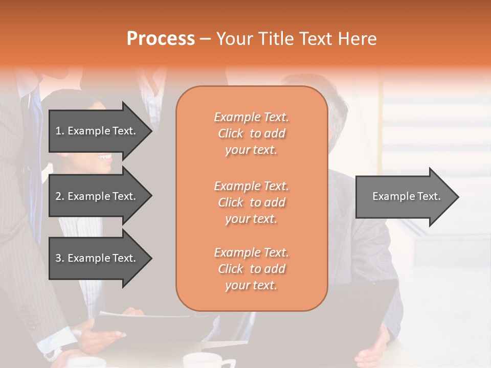 A Group Of Business People Standing Around A Laptop PowerPoint Template