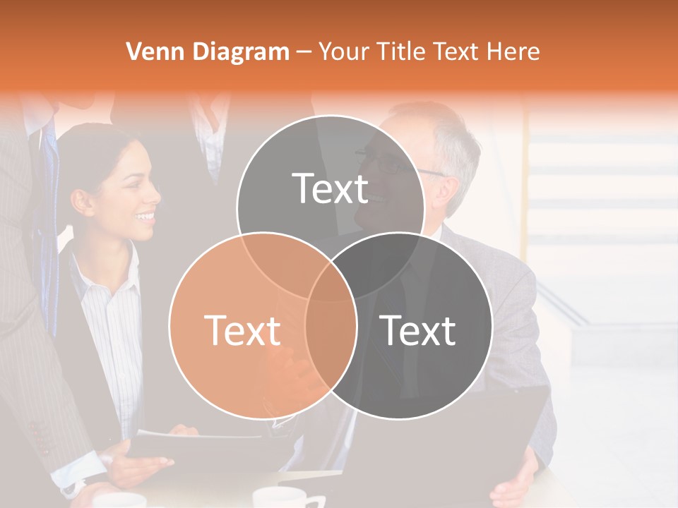 A Group Of Business People Standing Around A Laptop PowerPoint Template