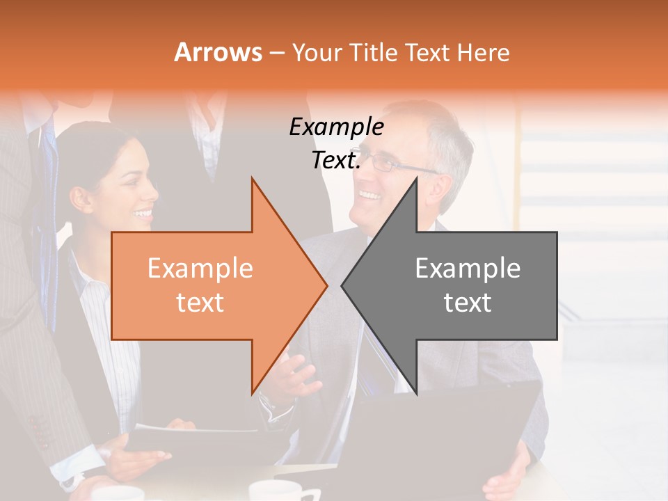 A Group Of Business People Standing Around A Laptop PowerPoint Template