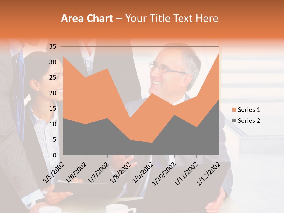 A Group Of Business People Standing Around A Laptop PowerPoint Template