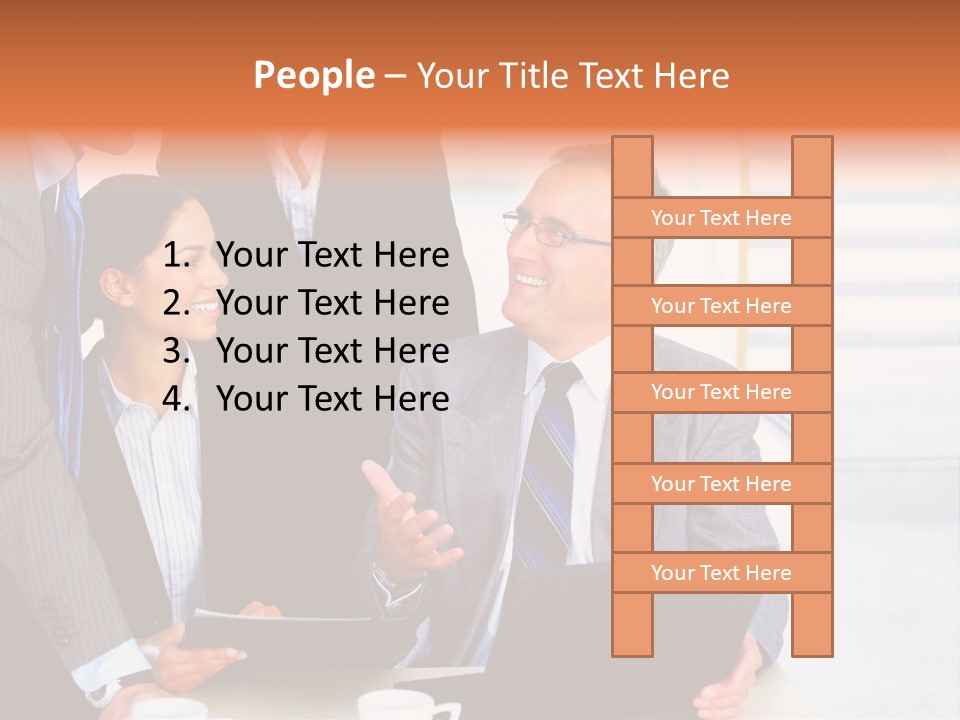 A Group Of Business People Standing Around A Laptop PowerPoint Template