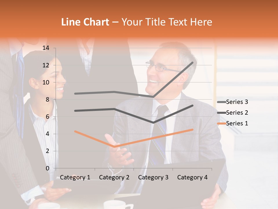 A Group Of Business People Standing Around A Laptop PowerPoint Template