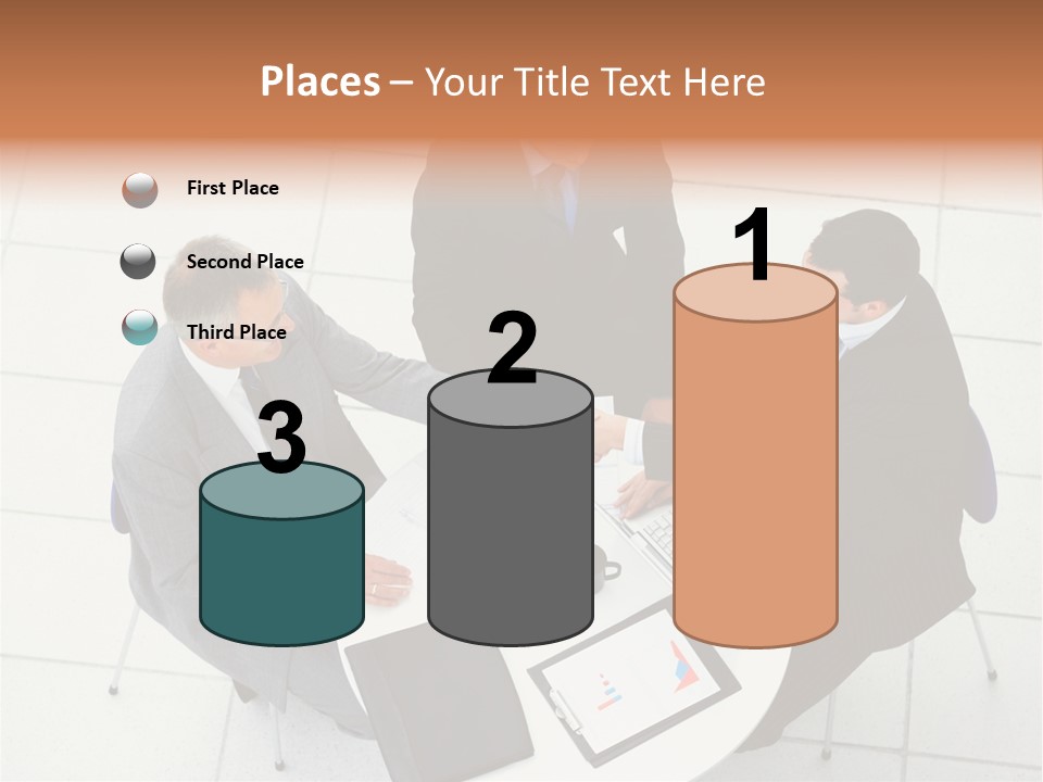 A Group Of Business People Shaking Hands Over A Table PowerPoint Template
