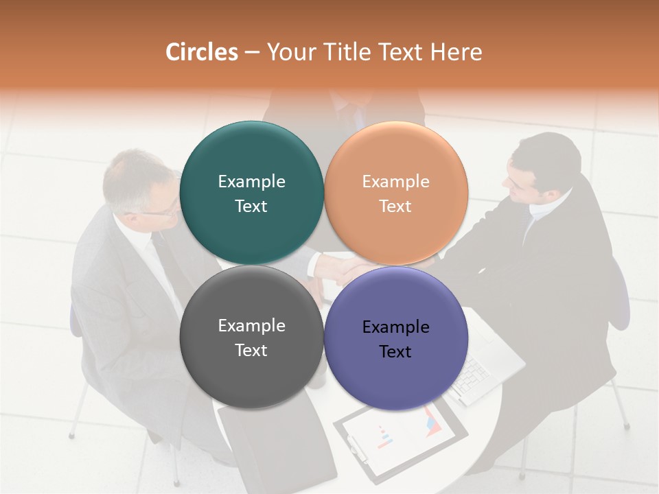 A Group Of Business People Shaking Hands Over A Table PowerPoint Template