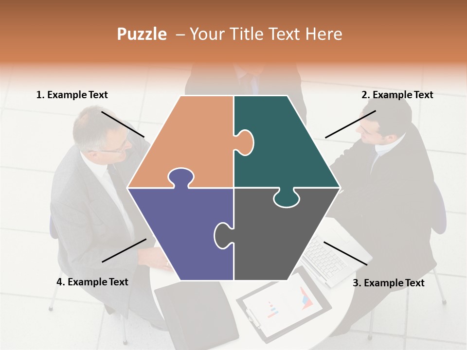 A Group Of Business People Shaking Hands Over A Table PowerPoint Template