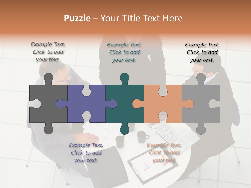 A Group Of Business People Shaking Hands Over A Table PowerPoint Template