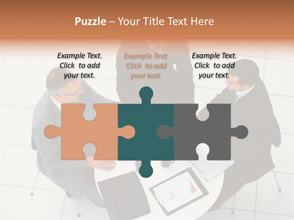 A Group Of Business People Shaking Hands Over A Table PowerPoint Template