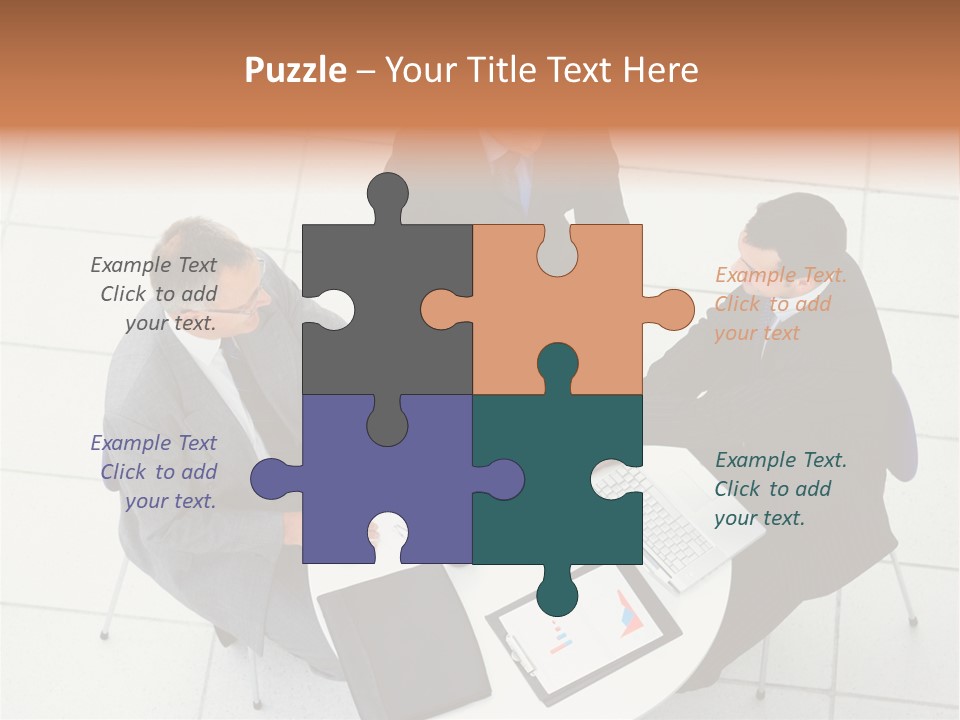 A Group Of Business People Shaking Hands Over A Table PowerPoint Template