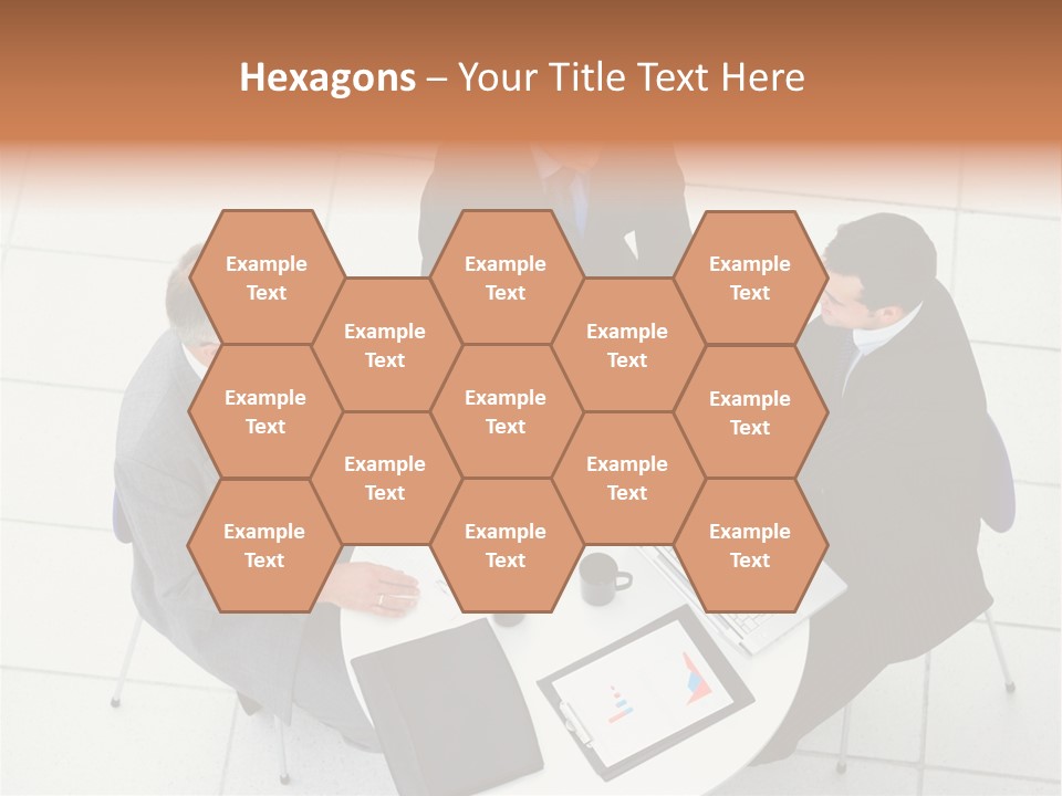 A Group Of Business People Shaking Hands Over A Table PowerPoint Template