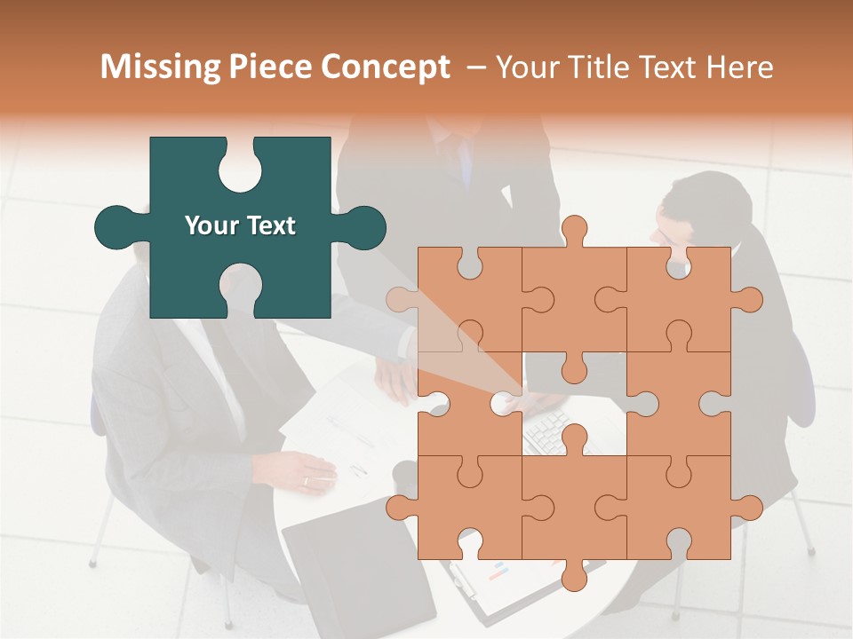 A Group Of Business People Shaking Hands Over A Table PowerPoint Template