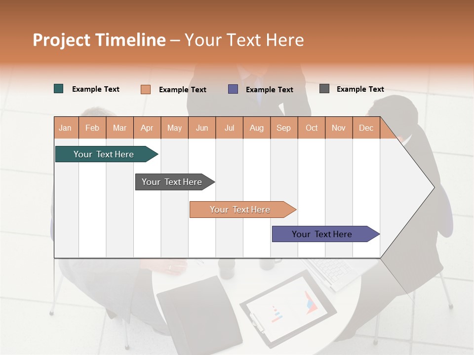 A Group Of Business People Shaking Hands Over A Table PowerPoint Template