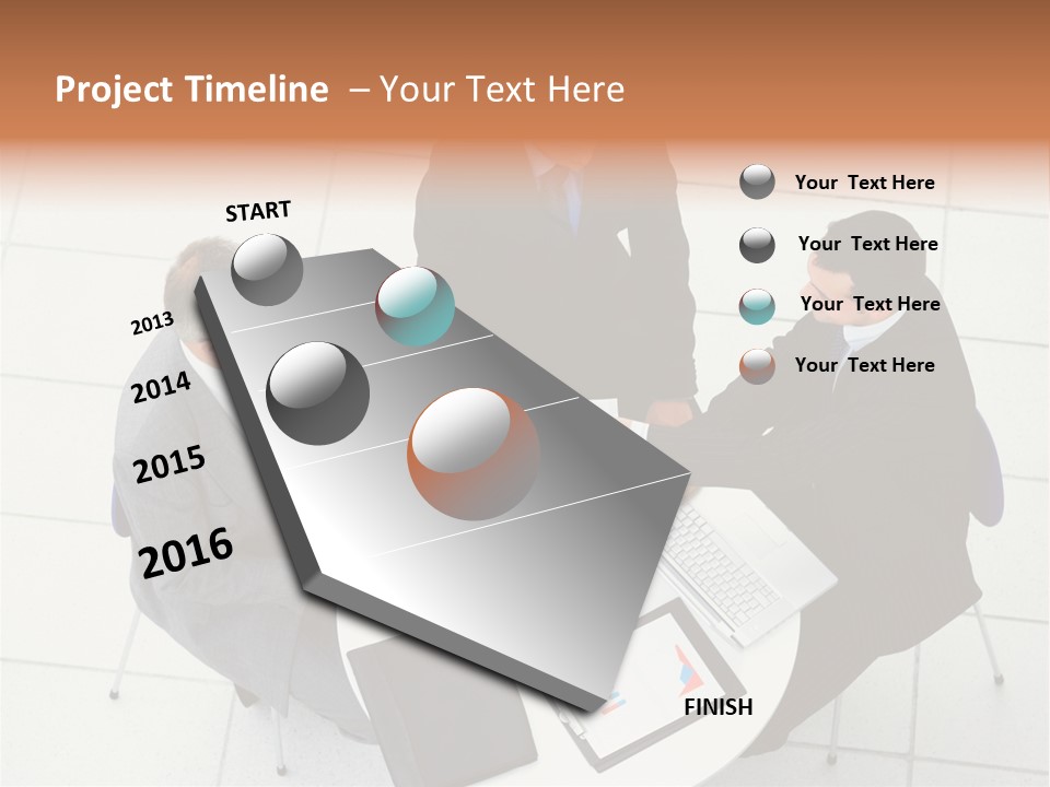 A Group Of Business People Shaking Hands Over A Table PowerPoint Template