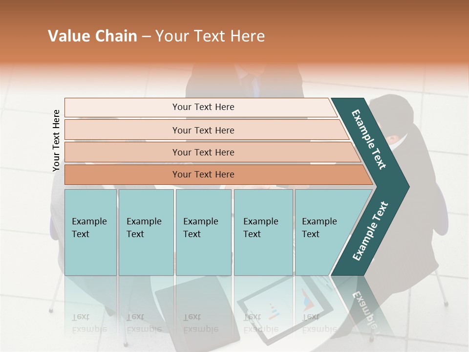 A Group Of Business People Shaking Hands Over A Table PowerPoint Template