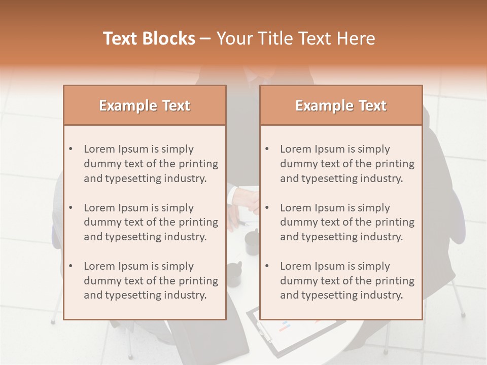A Group Of Business People Shaking Hands Over A Table PowerPoint Template