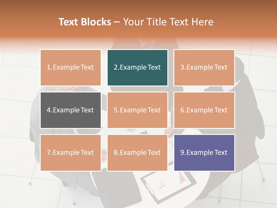 A Group Of Business People Shaking Hands Over A Table PowerPoint Template