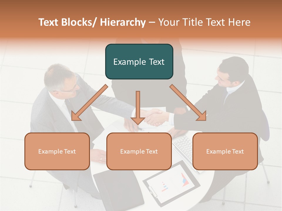 A Group Of Business People Shaking Hands Over A Table PowerPoint Template