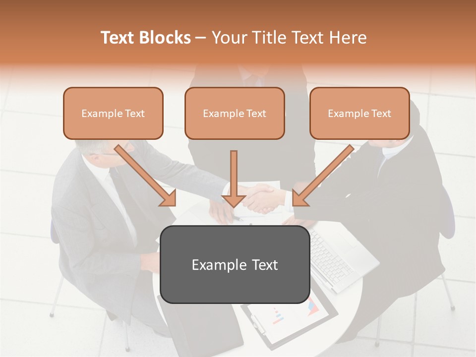 A Group Of Business People Shaking Hands Over A Table PowerPoint Template